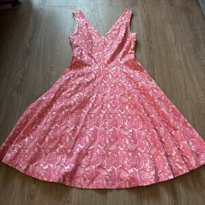 Maeve Anthropologie Flit n Flare Pink Floral Dress Size 0 Sleeveless